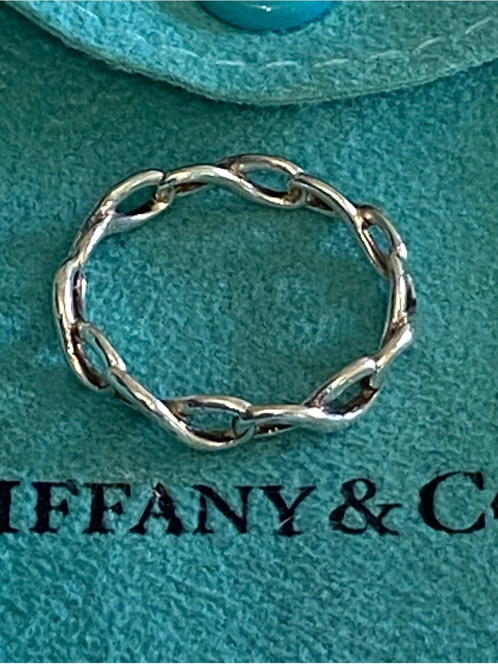 Authentic Tiffany & Co Delicate Silver Eternity Band SZ 6 w/ Box, Bag and Tissue - Picture 3 of 6